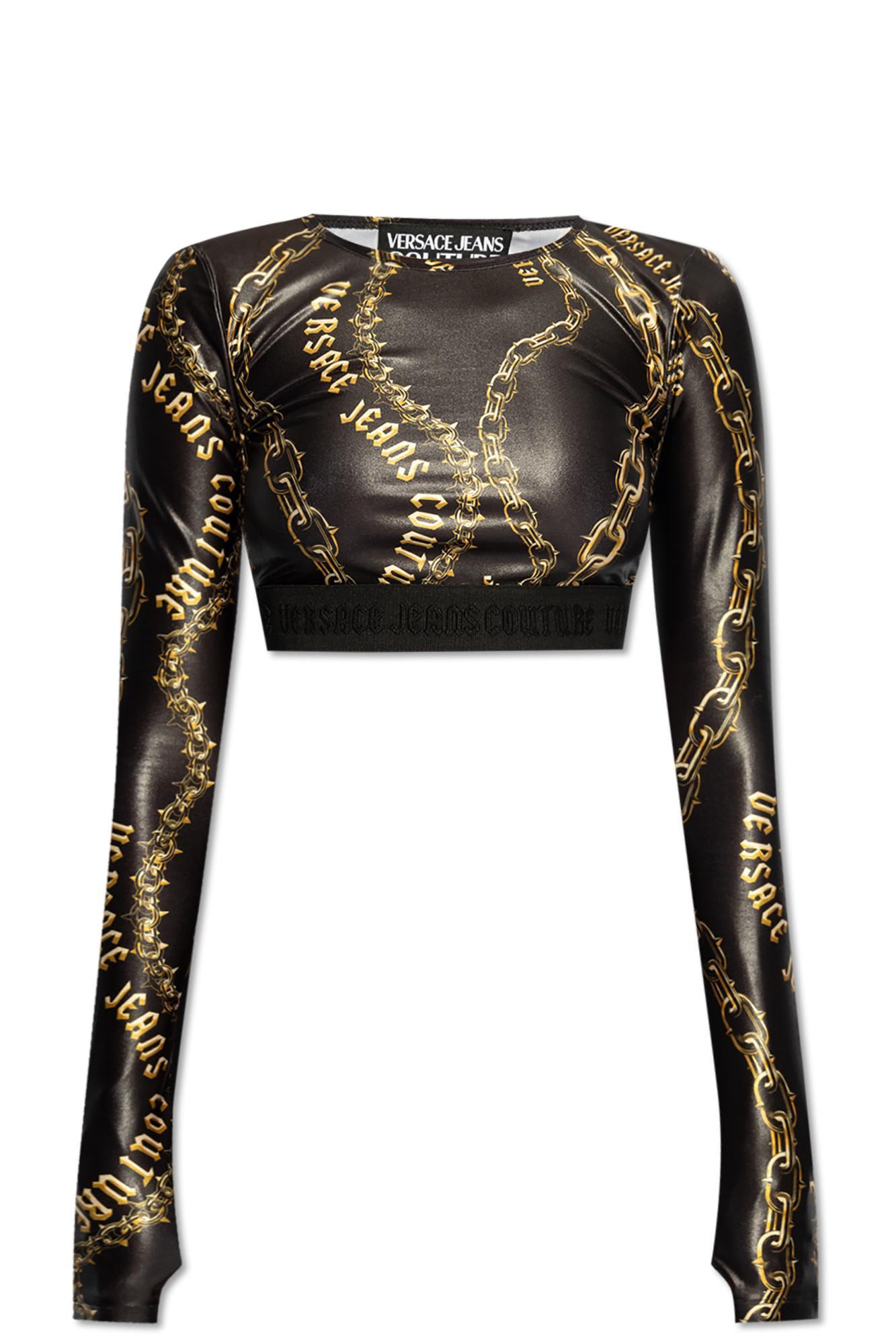 versace jeans couture top with logo