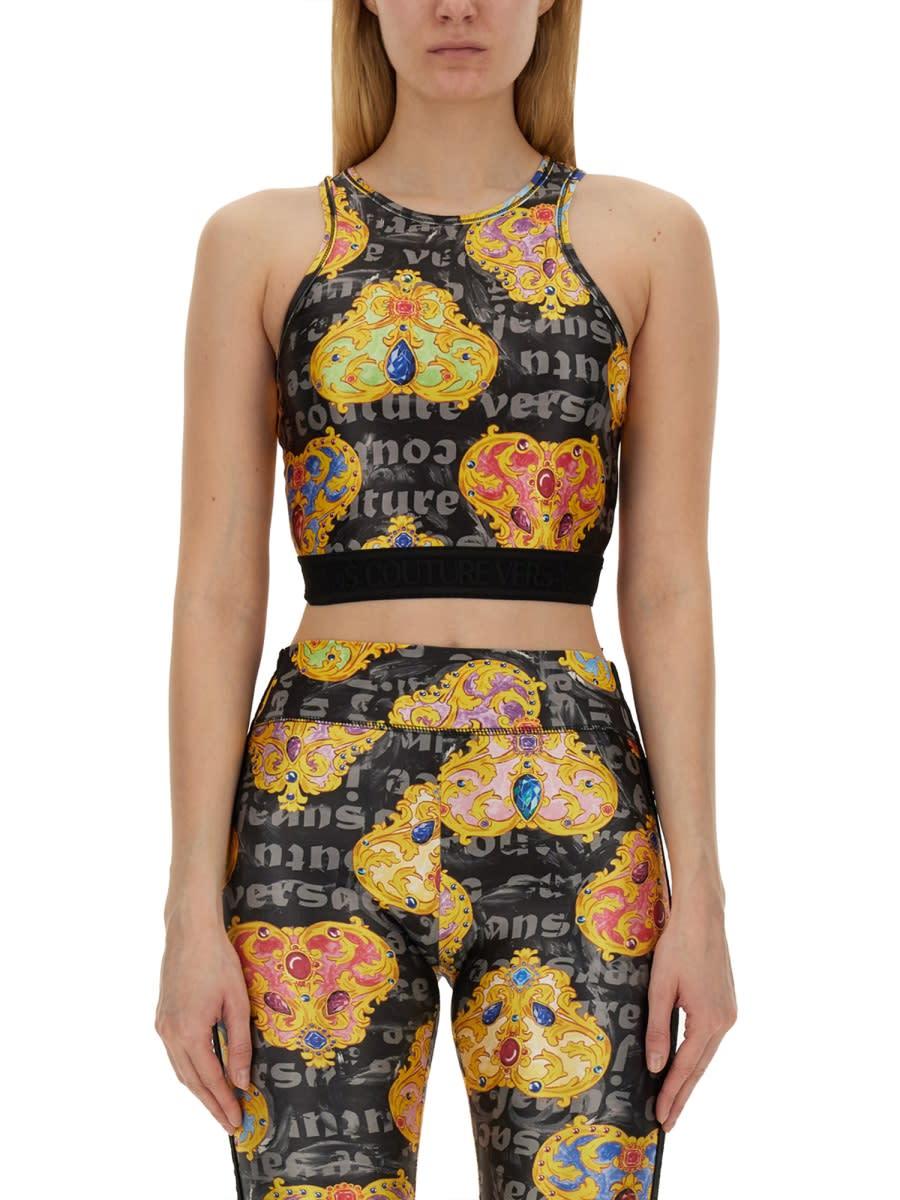 versace jeans couture top with print