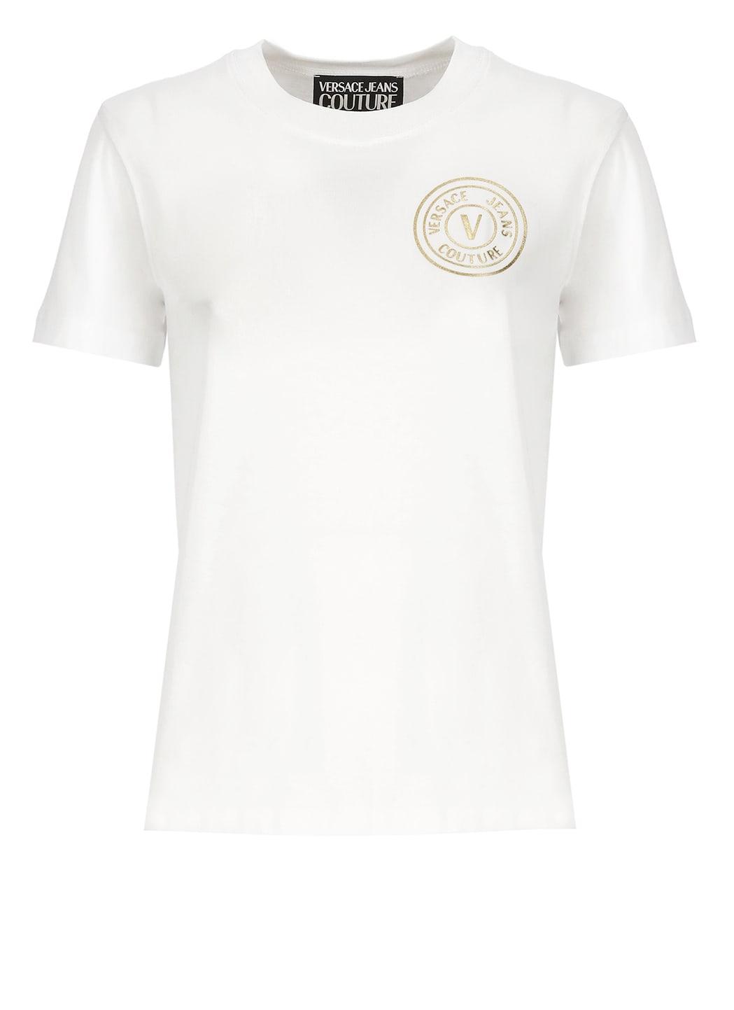 versace jeans couture v-emblem crewneck jersey t-shirt