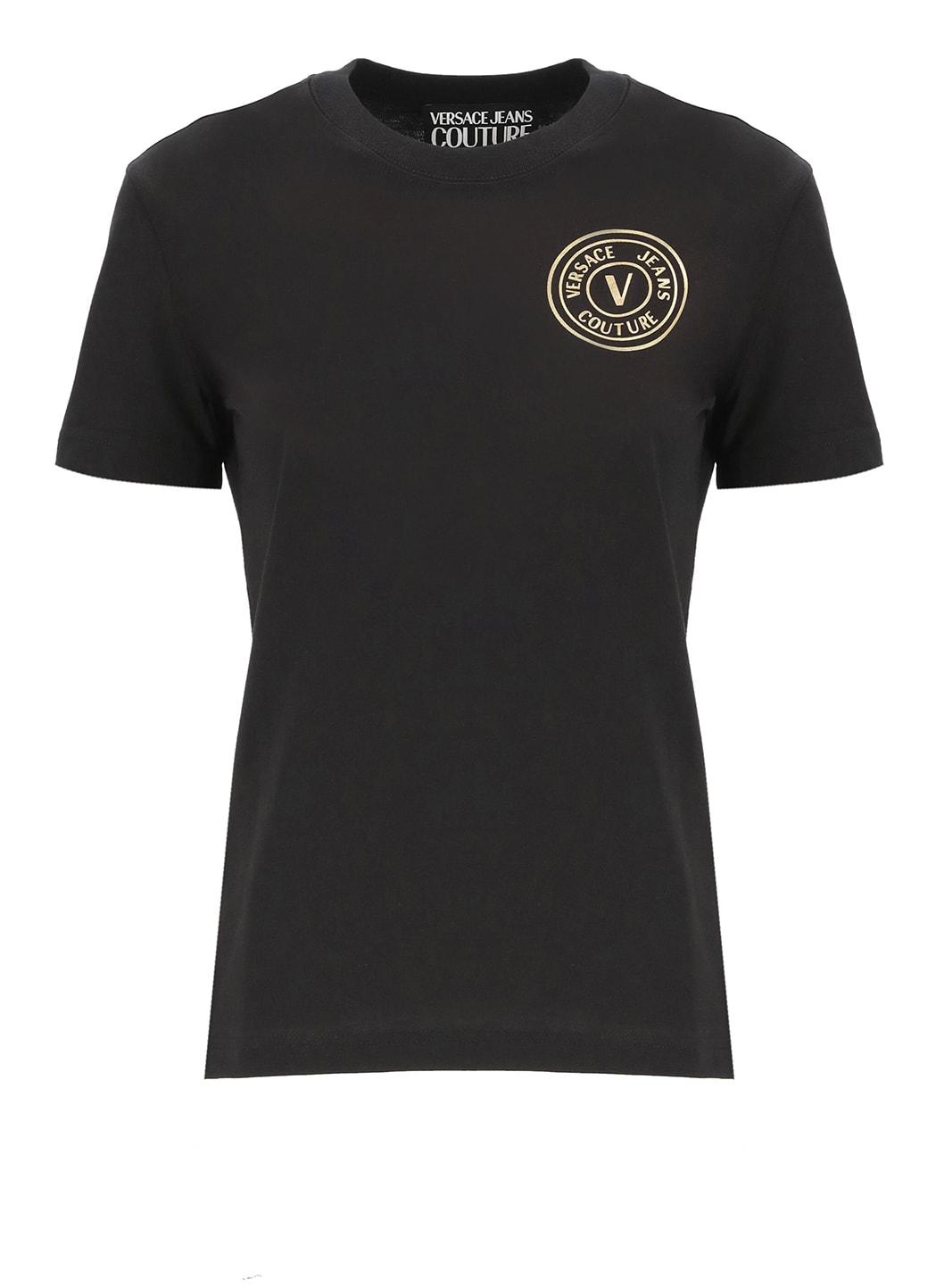 versace jeans couture v-emblem crewneck jersey t-shirt