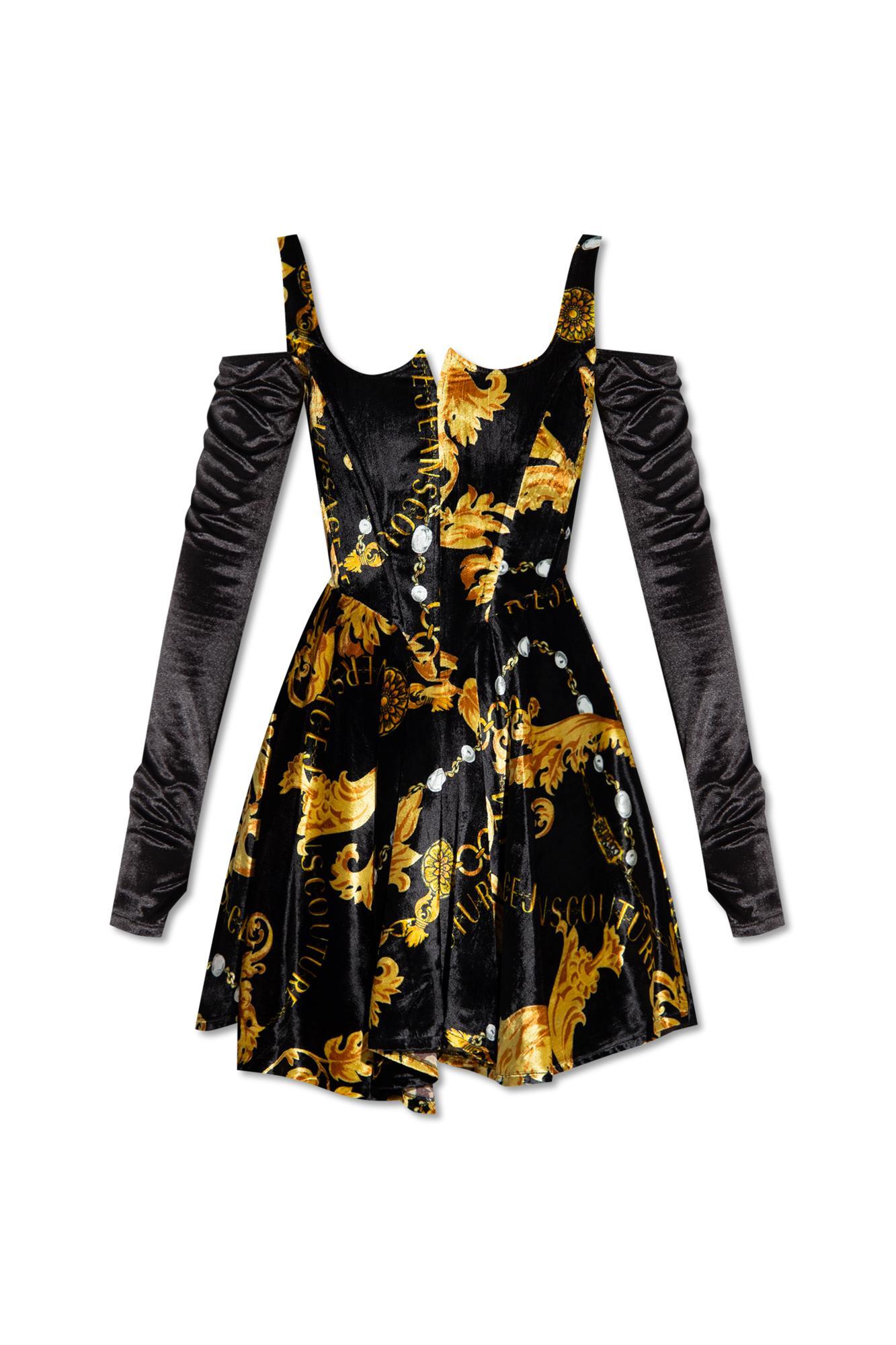 versace jeans couture velvet dress
