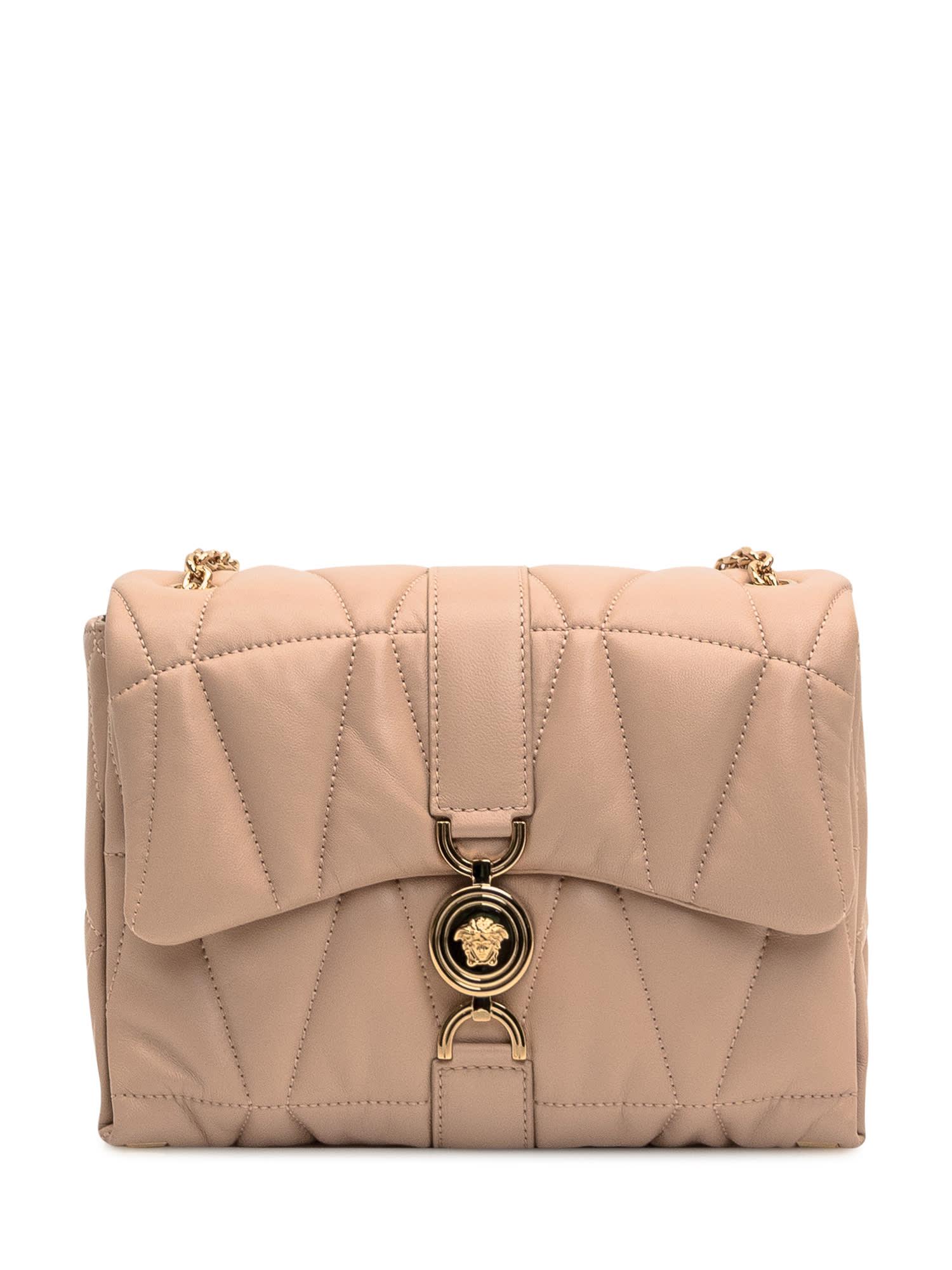 versace kleio quilted shoulder bag