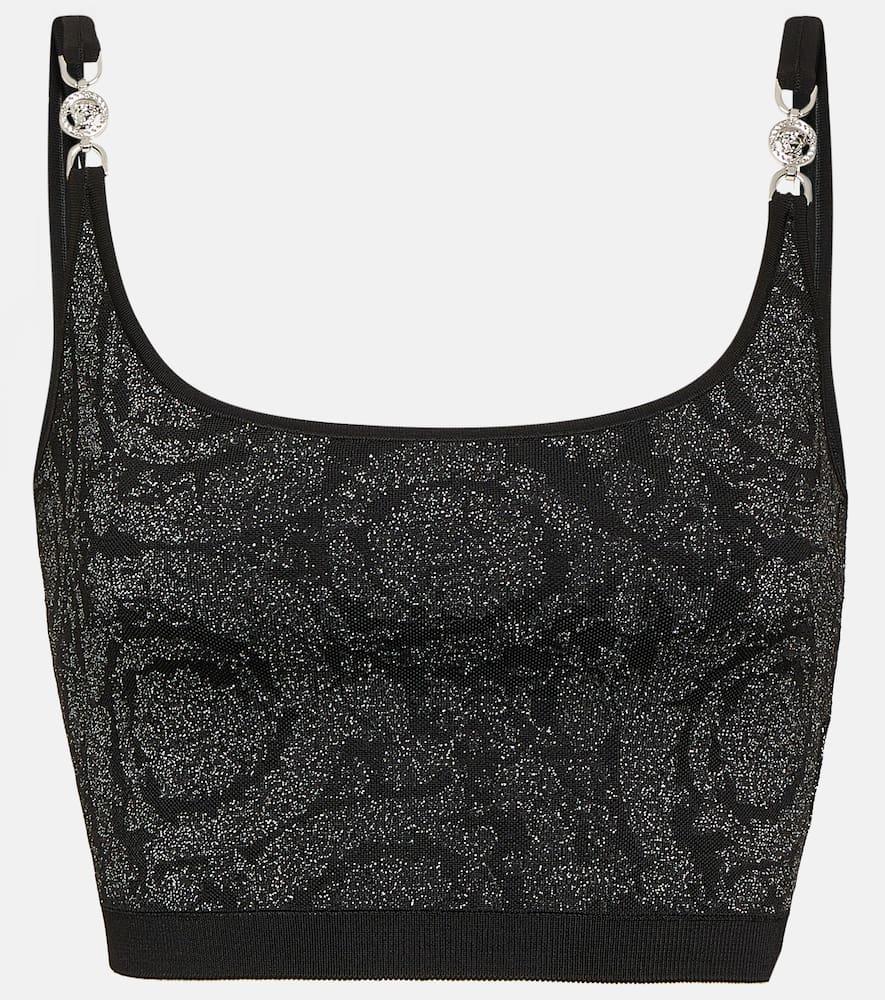 versace la greca medusa '95 knit crop top