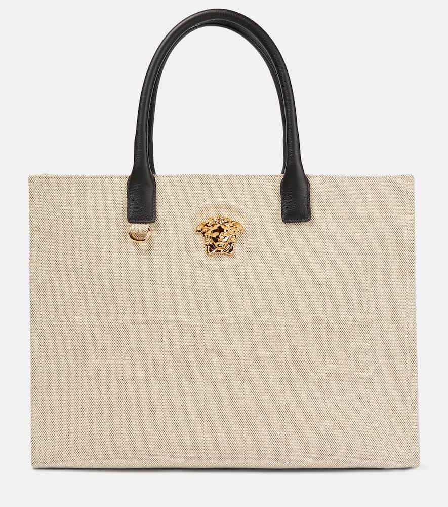 versace la medusa canvas tote bag
