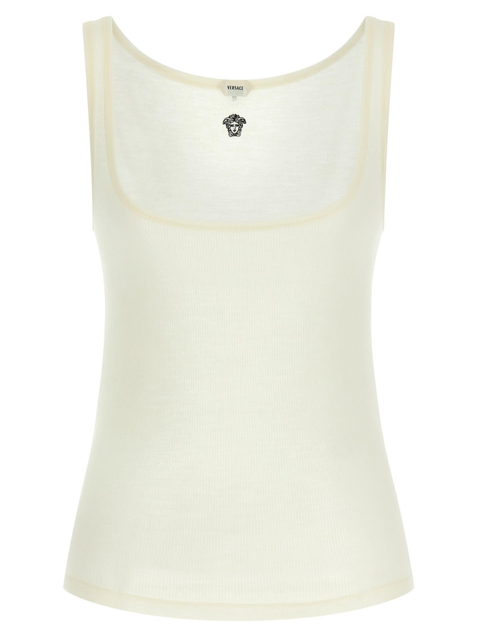 versace la medusa embroidery top