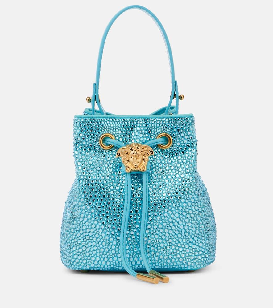 versace la medusa medium embellished bucket bag