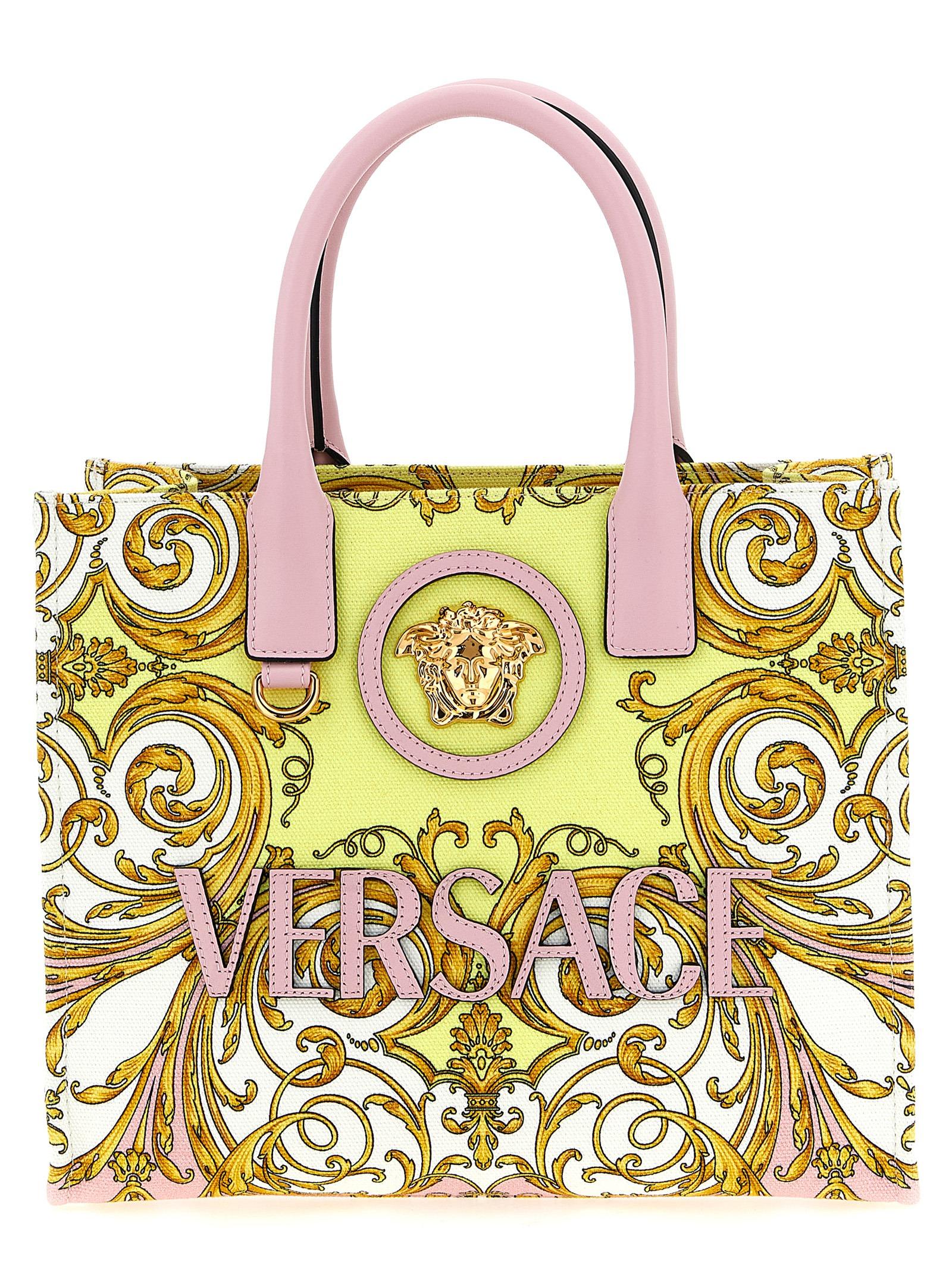 versace la medusa shopping bag multicolor cotton tote - women