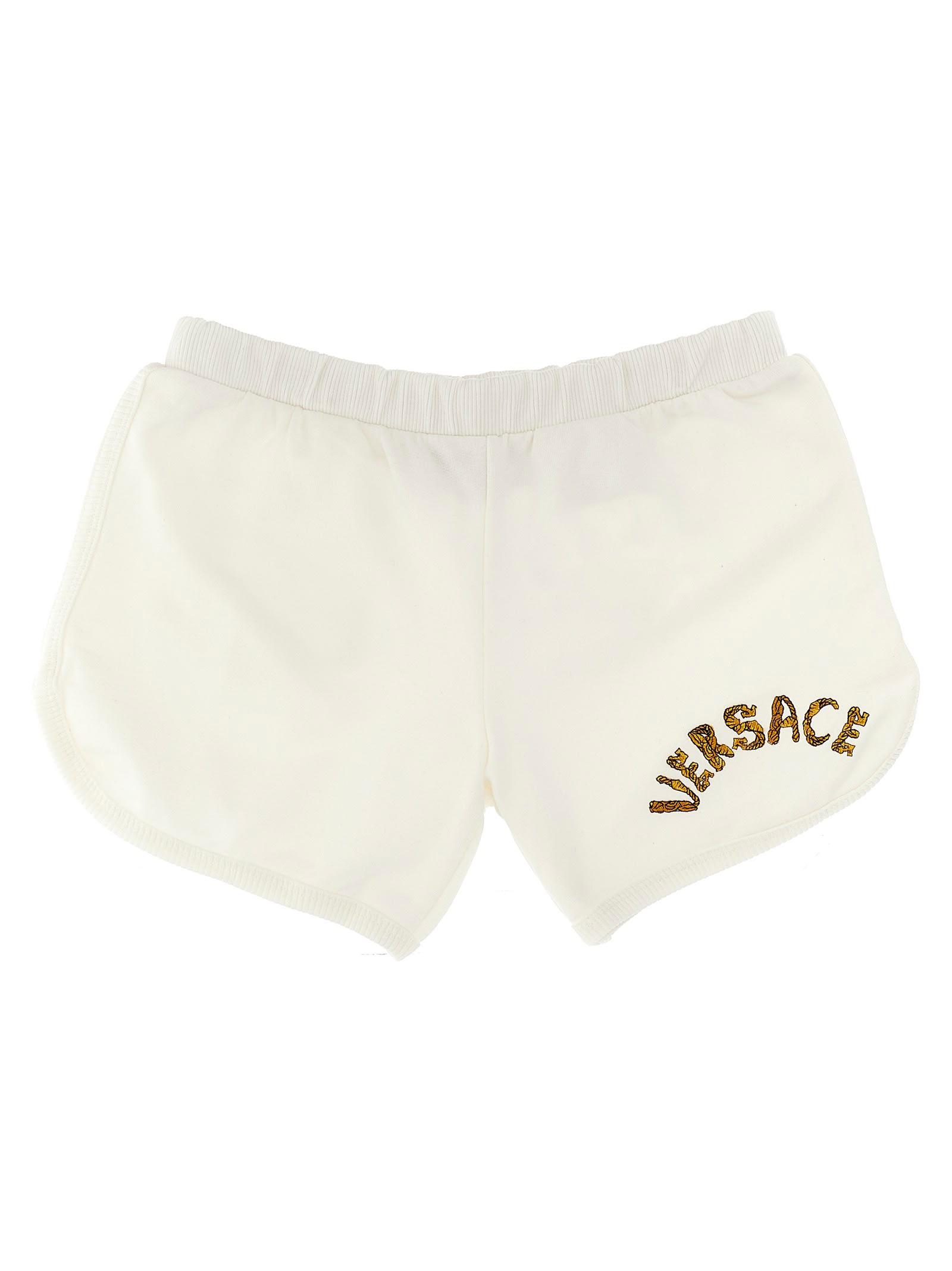 versace la vacanza logo embroidery capsule shorts