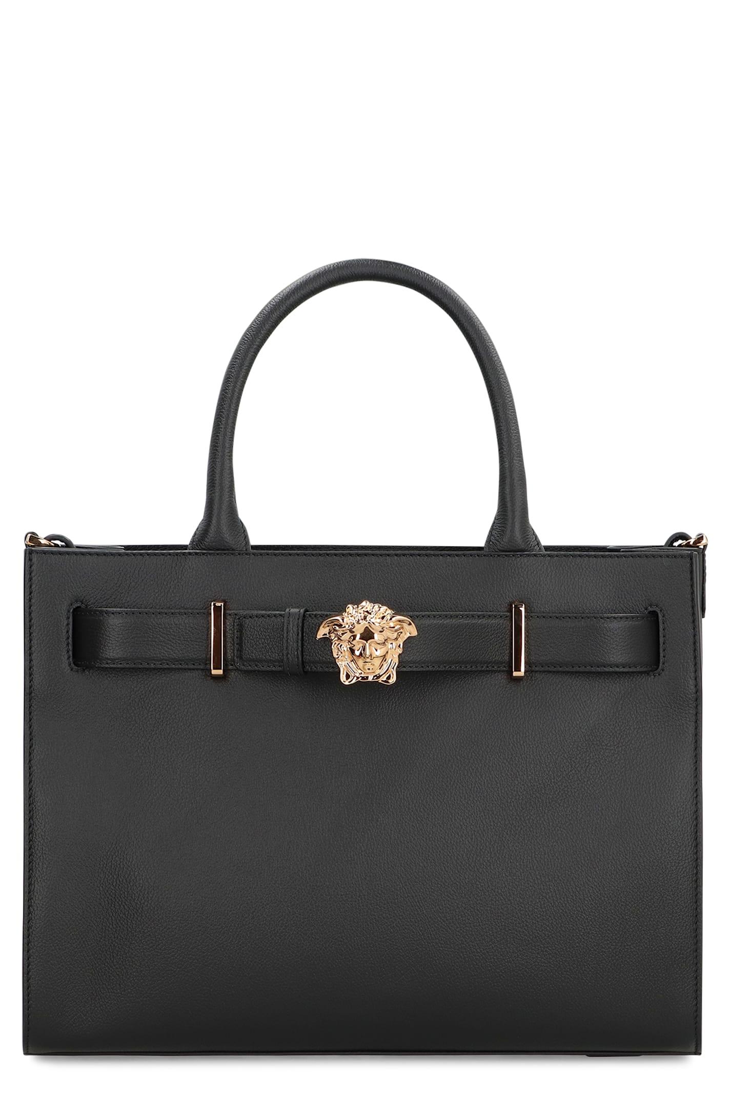 versace large leather tote bag