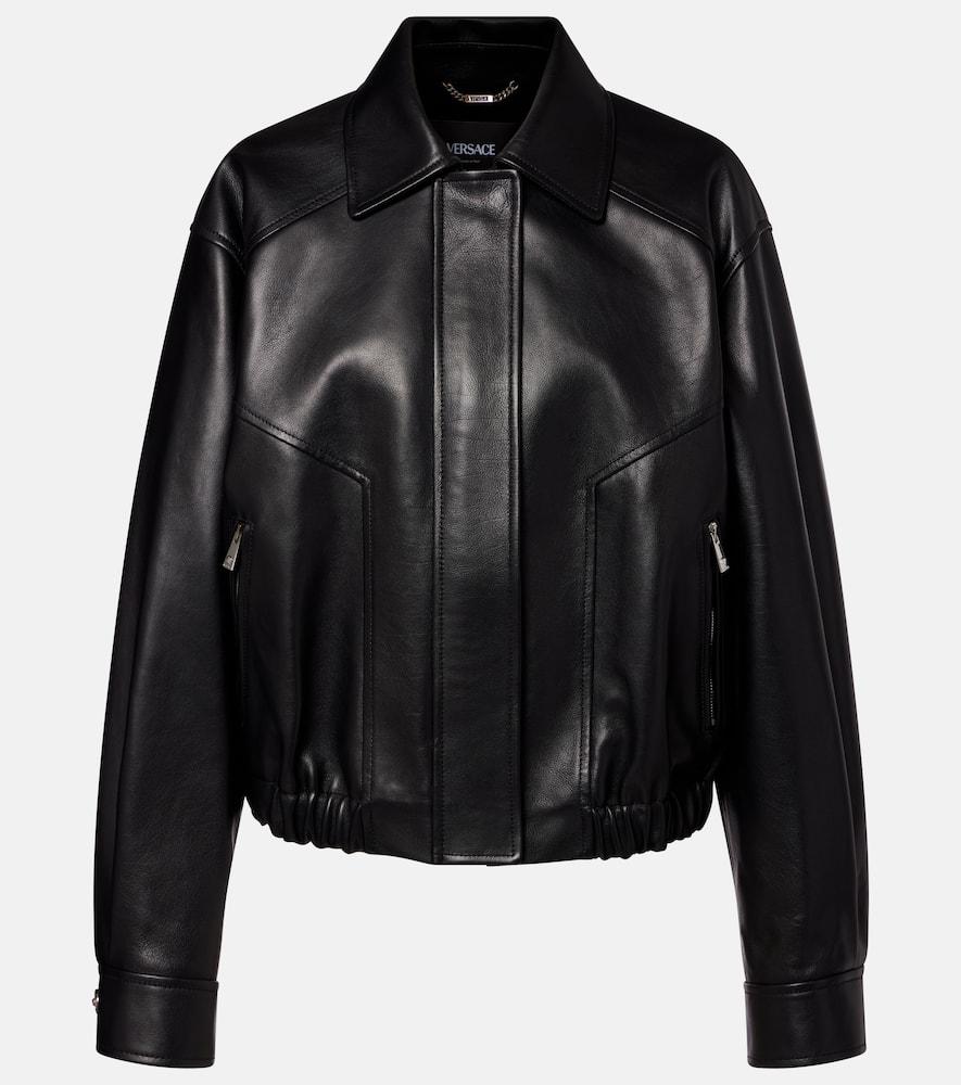 versace leather blouson jacket