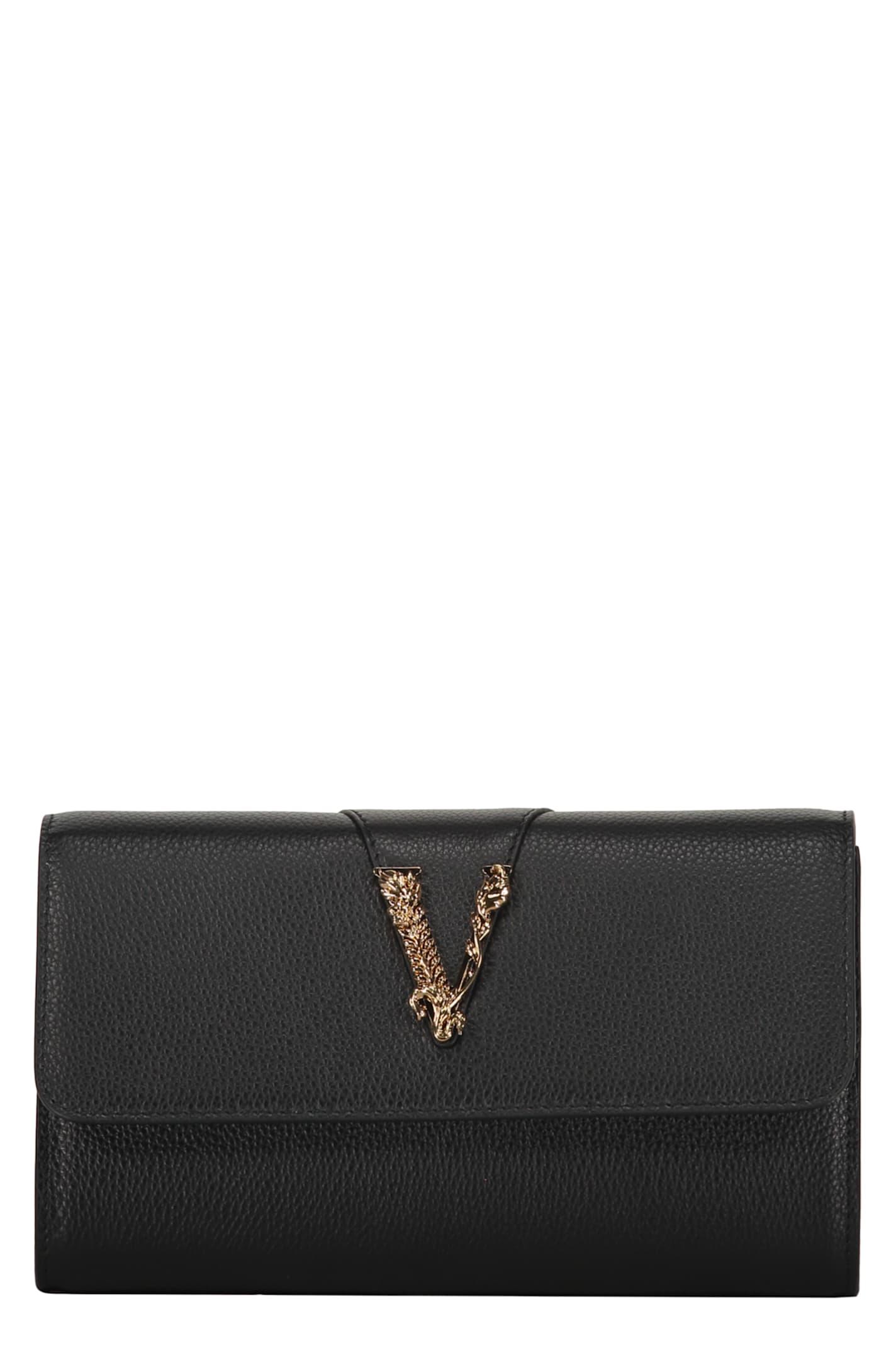 versace leather clutch