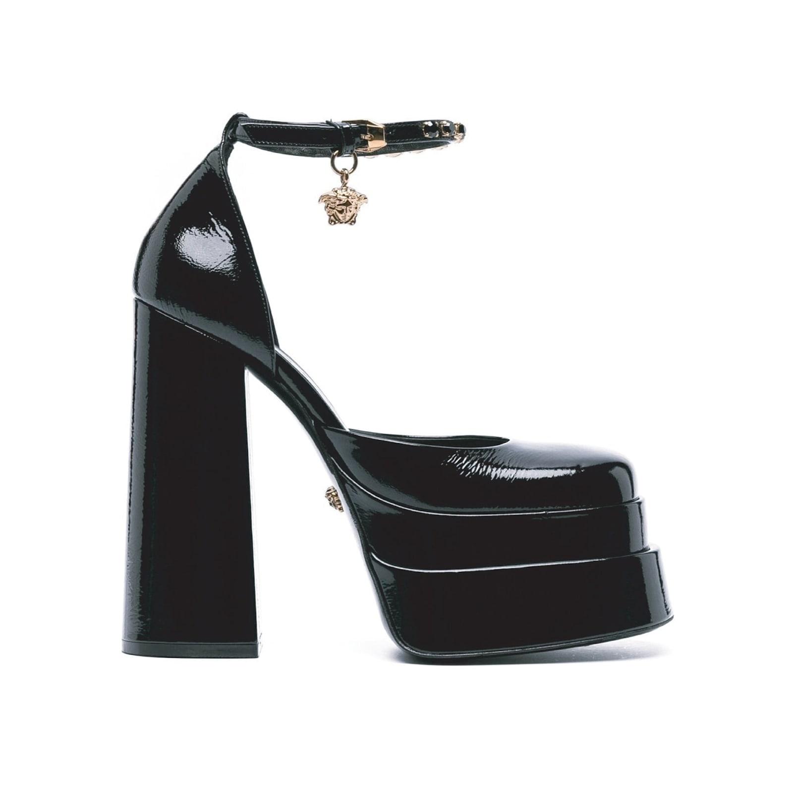 versace leather platform sandals