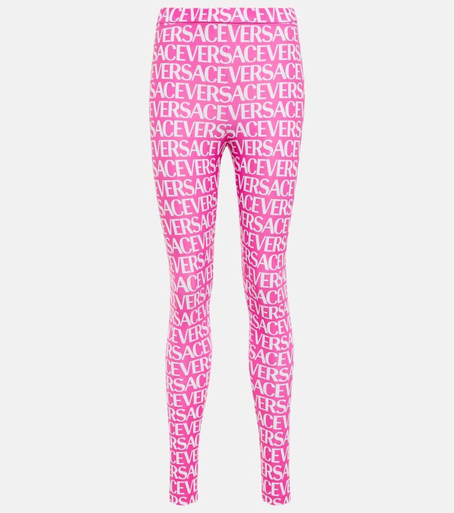 versace logo printed leggings