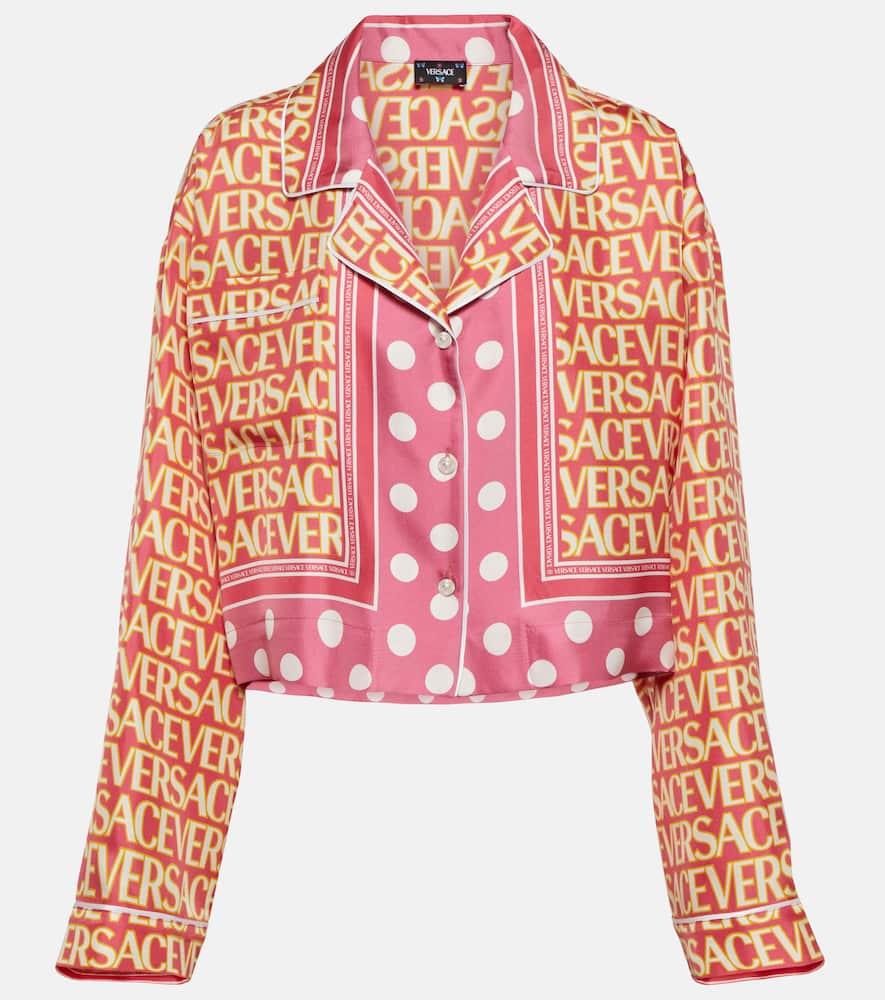 versace logo silk shirt