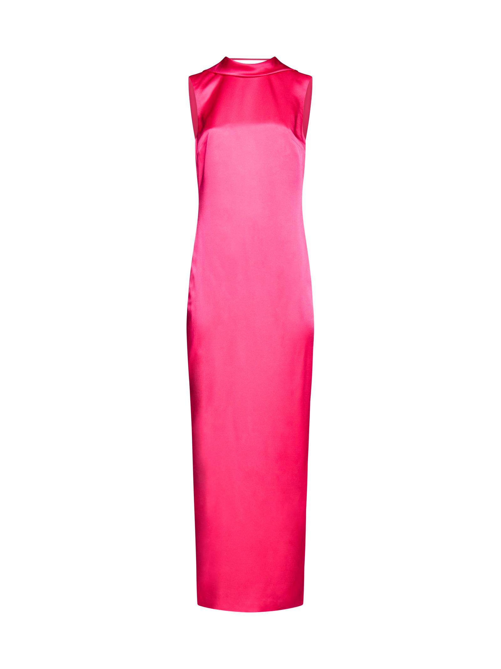 versace long dress with ring neckline