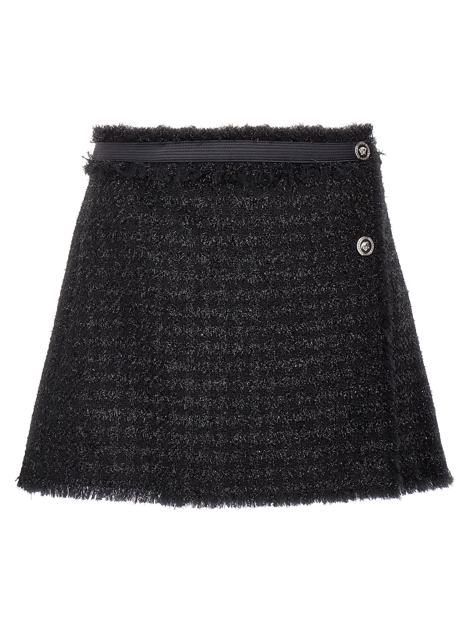 versace lurex tweed skirt
