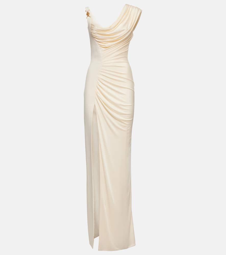versace medusa '95 draped crêpe gown