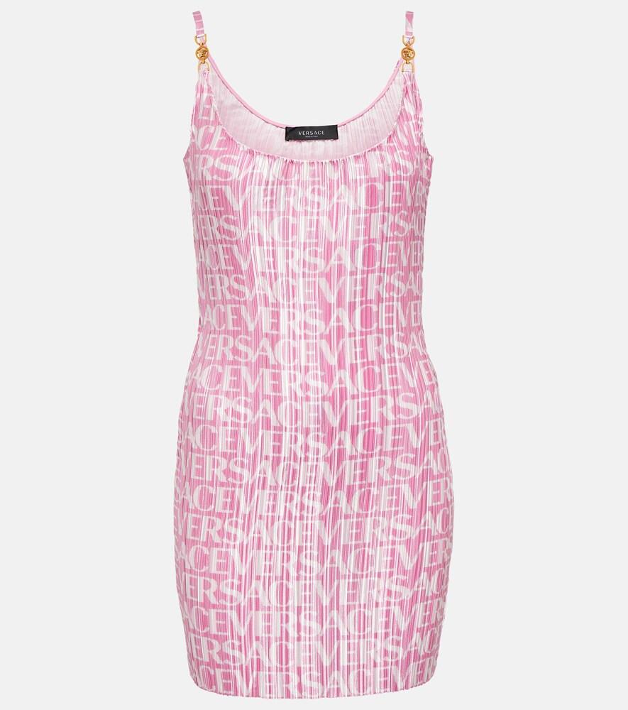 versace medusa '95 logo plissé minidress