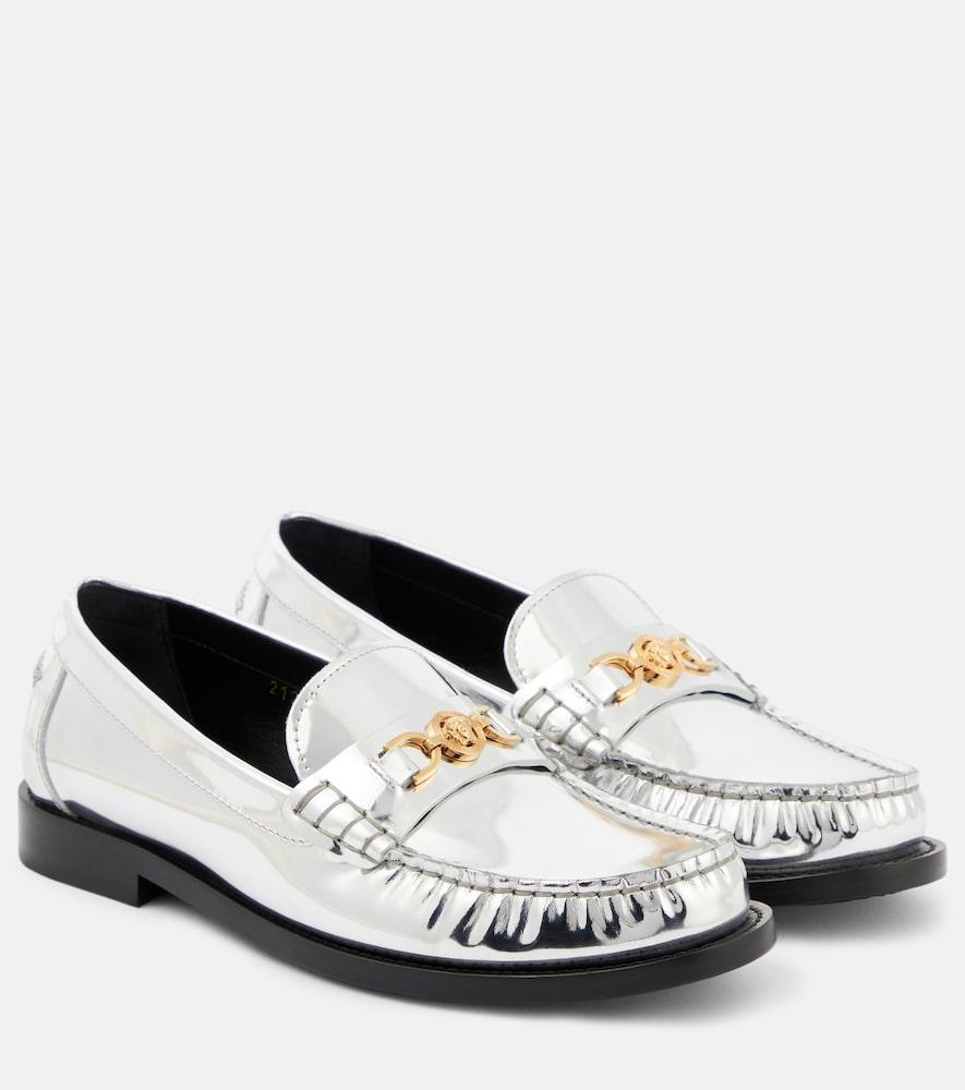 versace medusa '95 metallic leather loafers