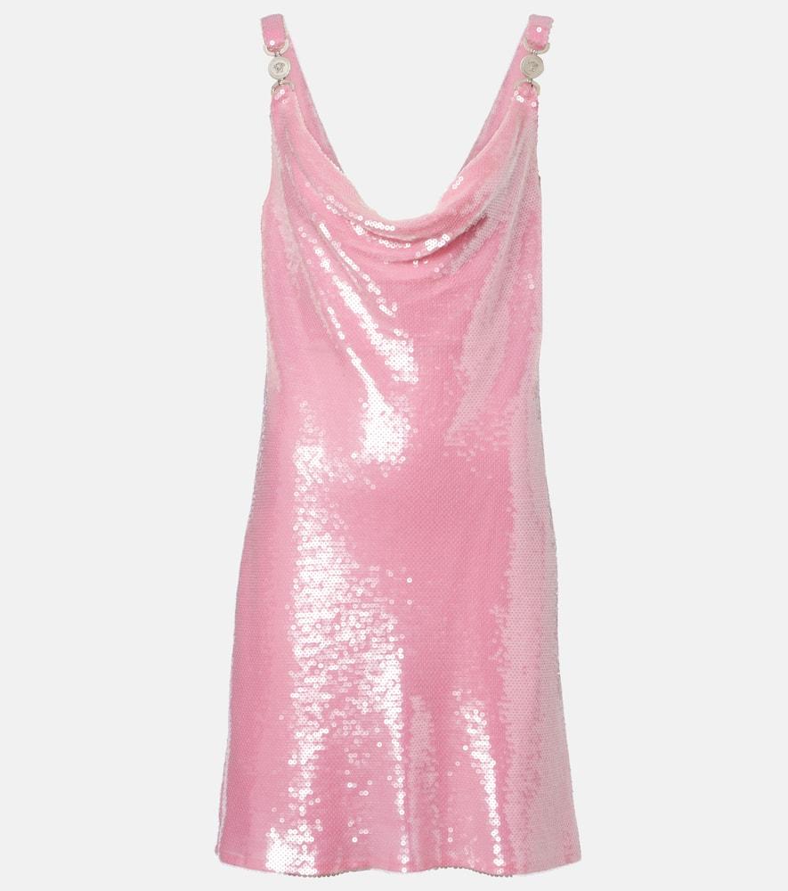 versace medusa '95 sequined silk slip dress