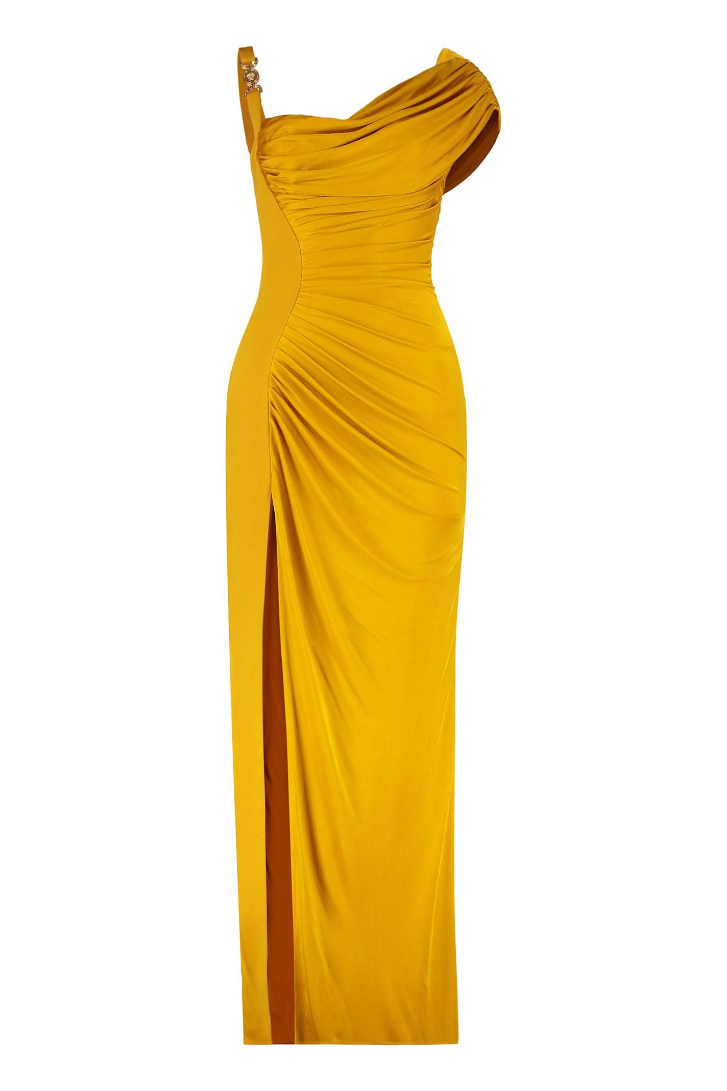 versace medusa 95 draped dress
