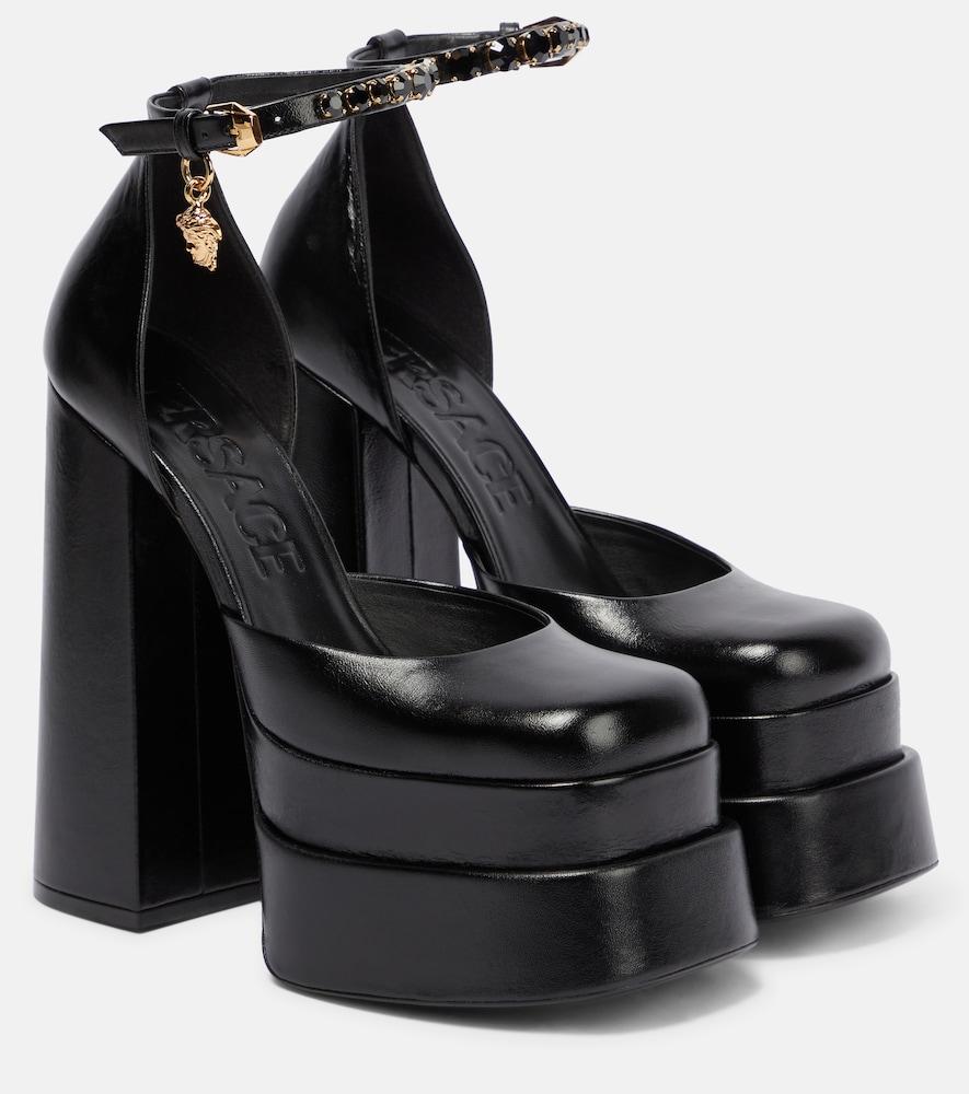 versace medusa aevitas leather platform pumps