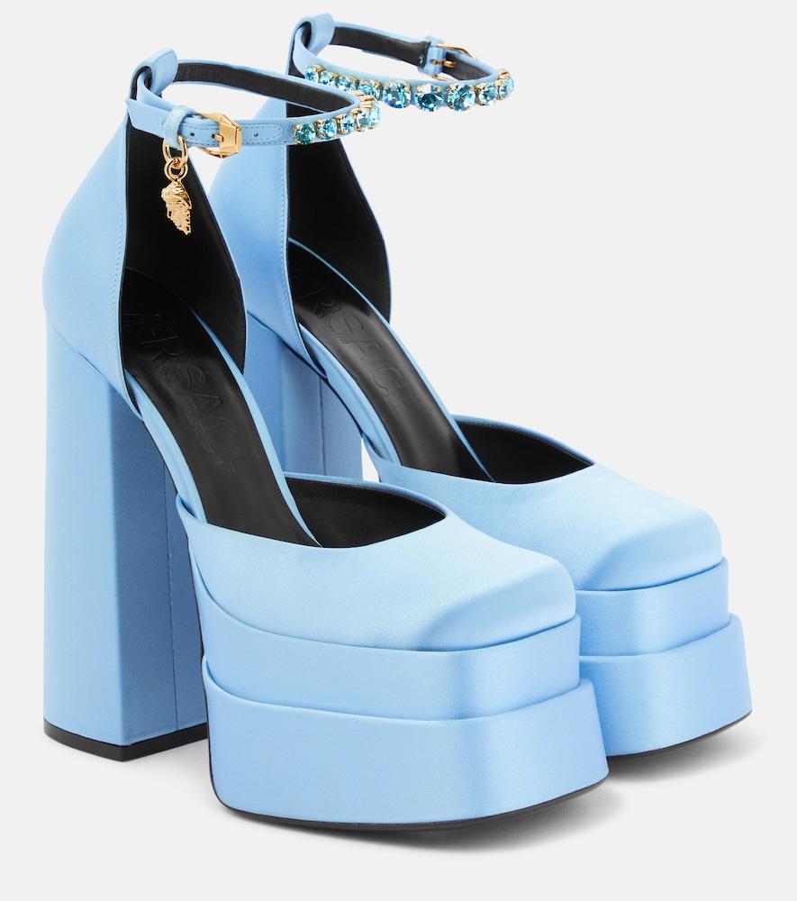 versace medusa aevitas satin platform pumps