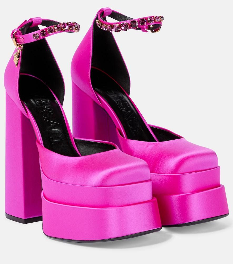 versace medusa aevitas satin platform pumps