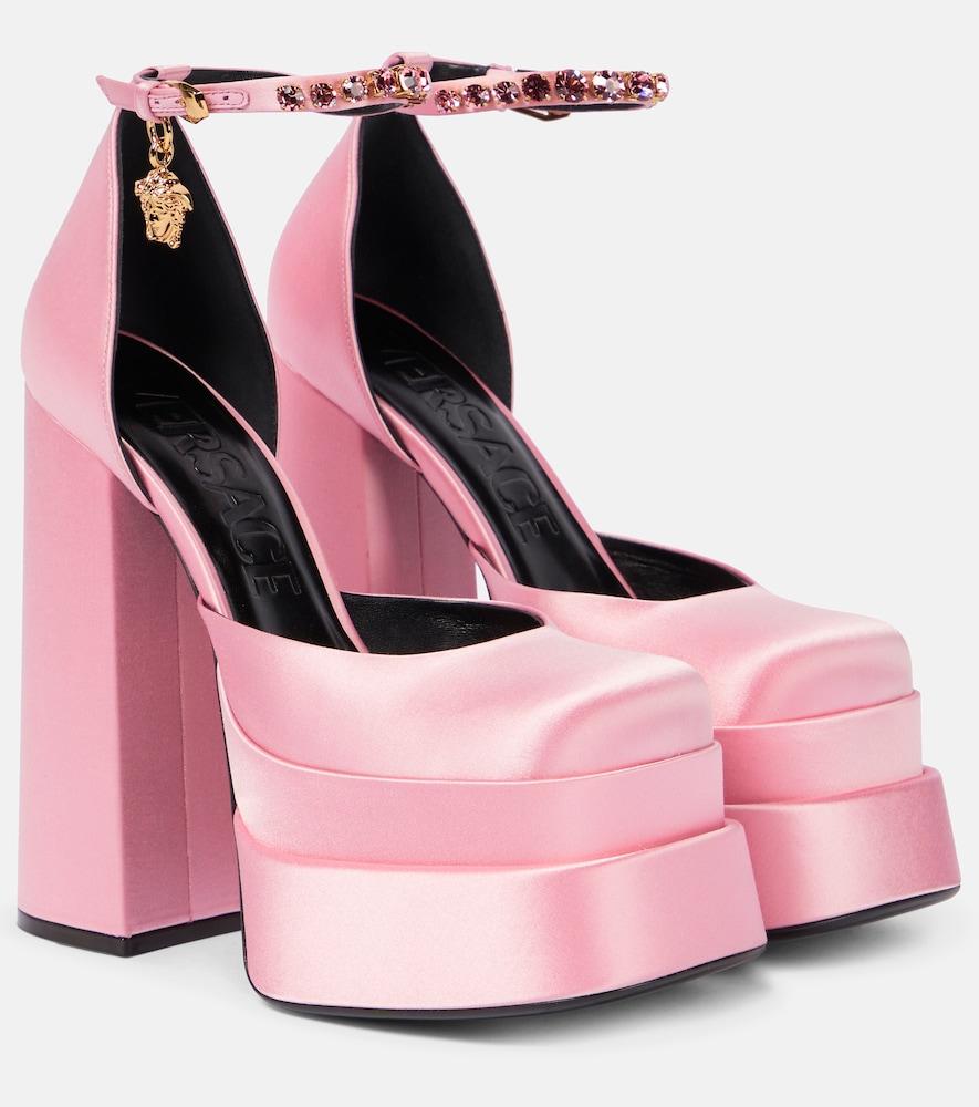 versace medusa aevitas satin platform pumps