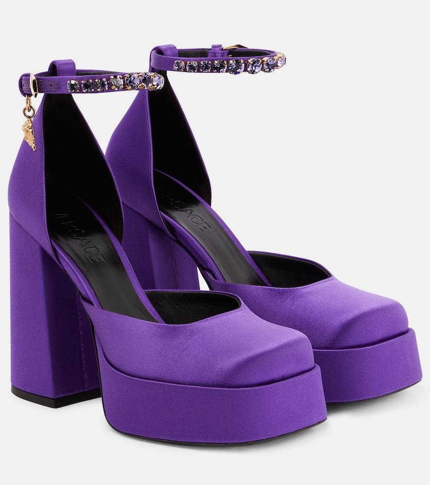 versace medusa aevitas satin platform pumps