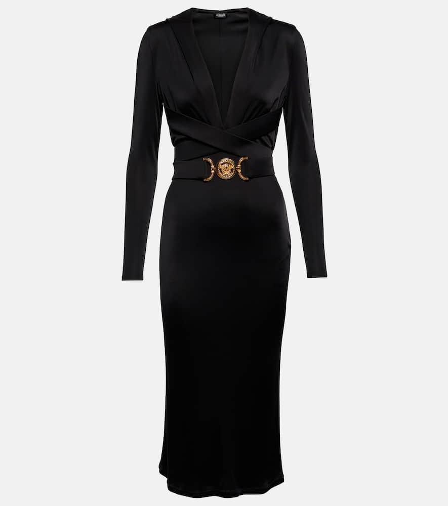 versace medusa biggie hooded midi dress