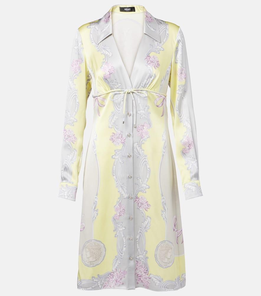versace medusa cameo silk twill shirt dress
