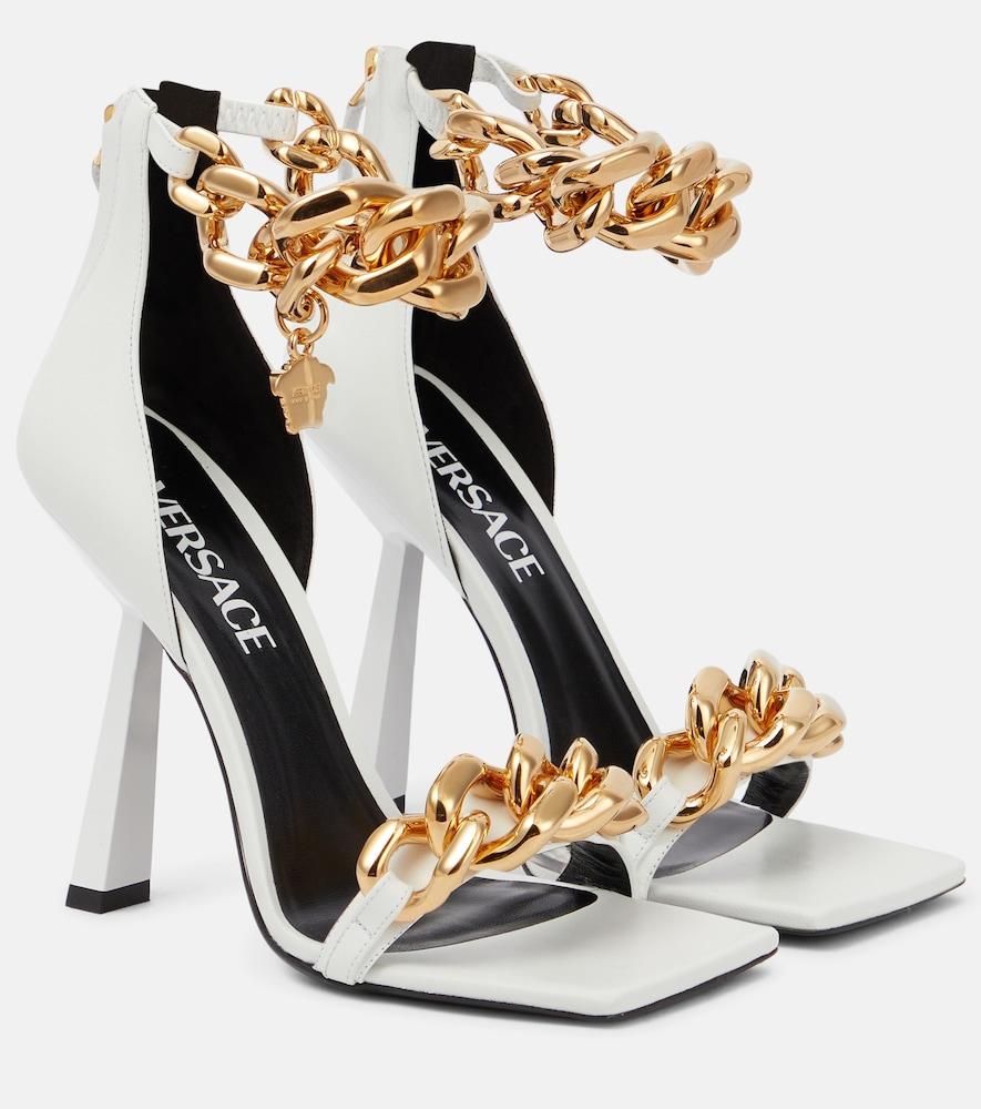 versace medusa chain leather sandals