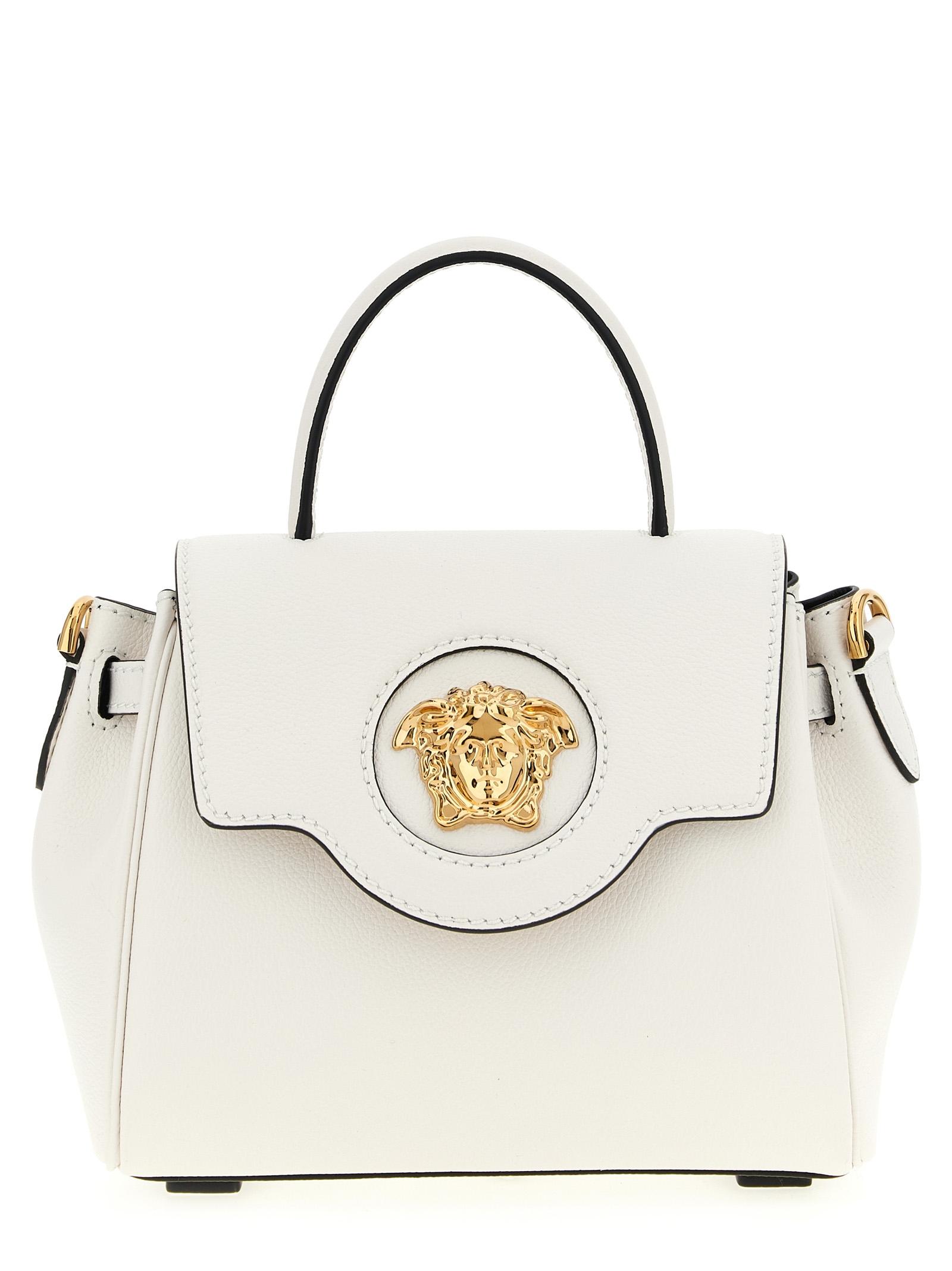 versace medusa handbag white calfskin leather hand bags - women