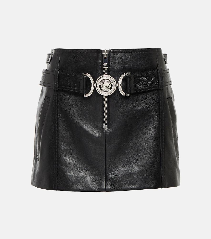 versace medusa leather miniskirt
