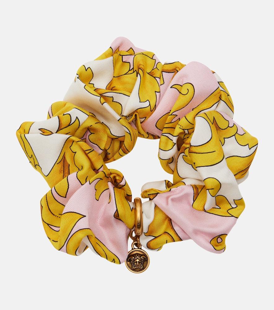 versace medusa printed silk scrunchie