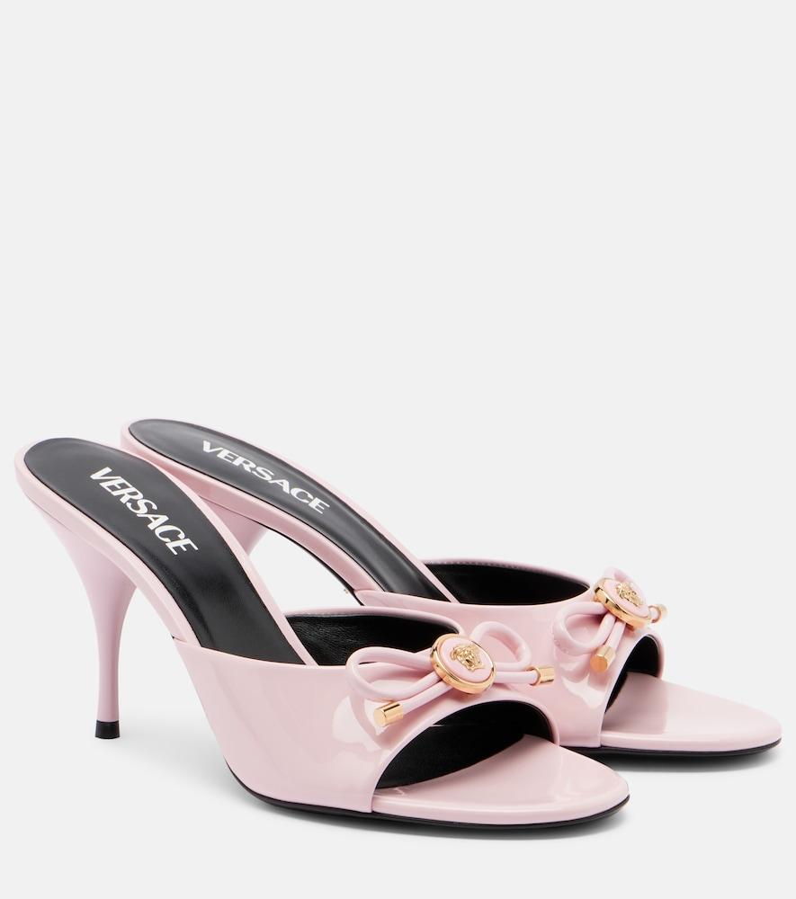 versace opera 85 patent leather mules