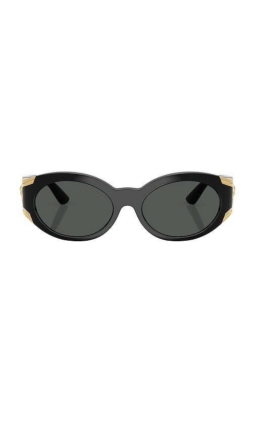versace oval sunglasses in black.