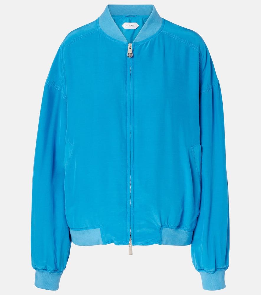 versace oversized silk poplin blouson jacket