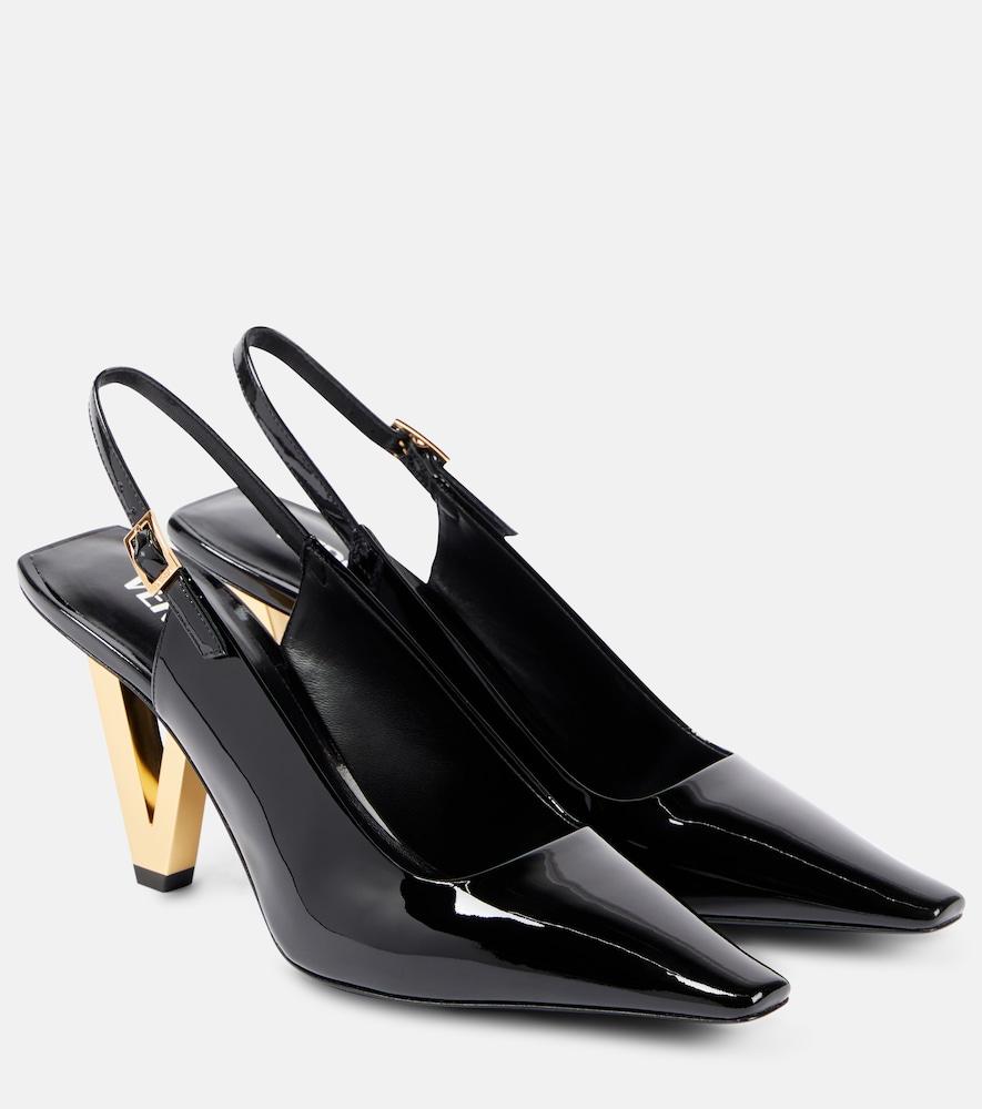 versace patent leather slingback pumps