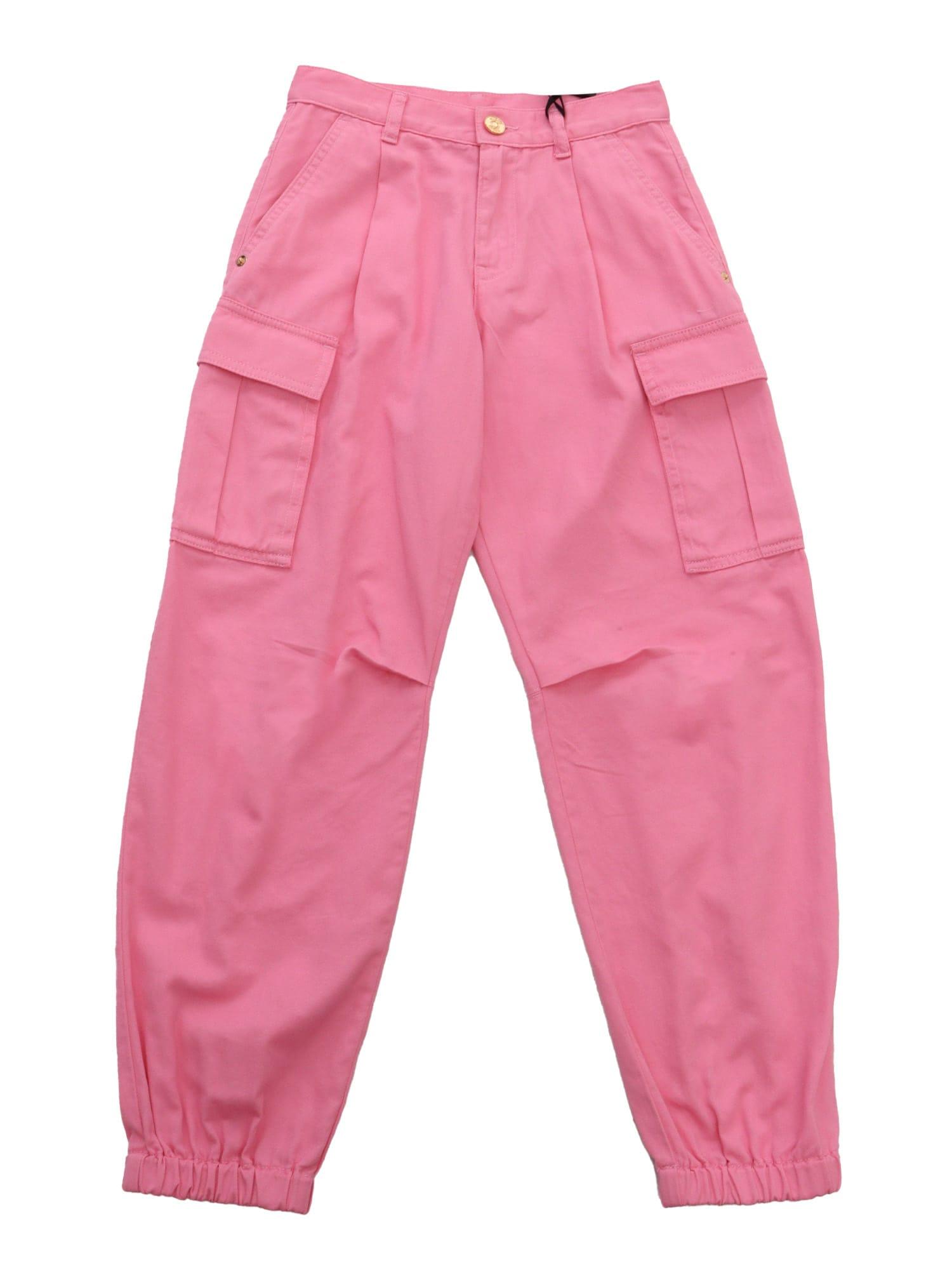 versace pink cargo-like trousers