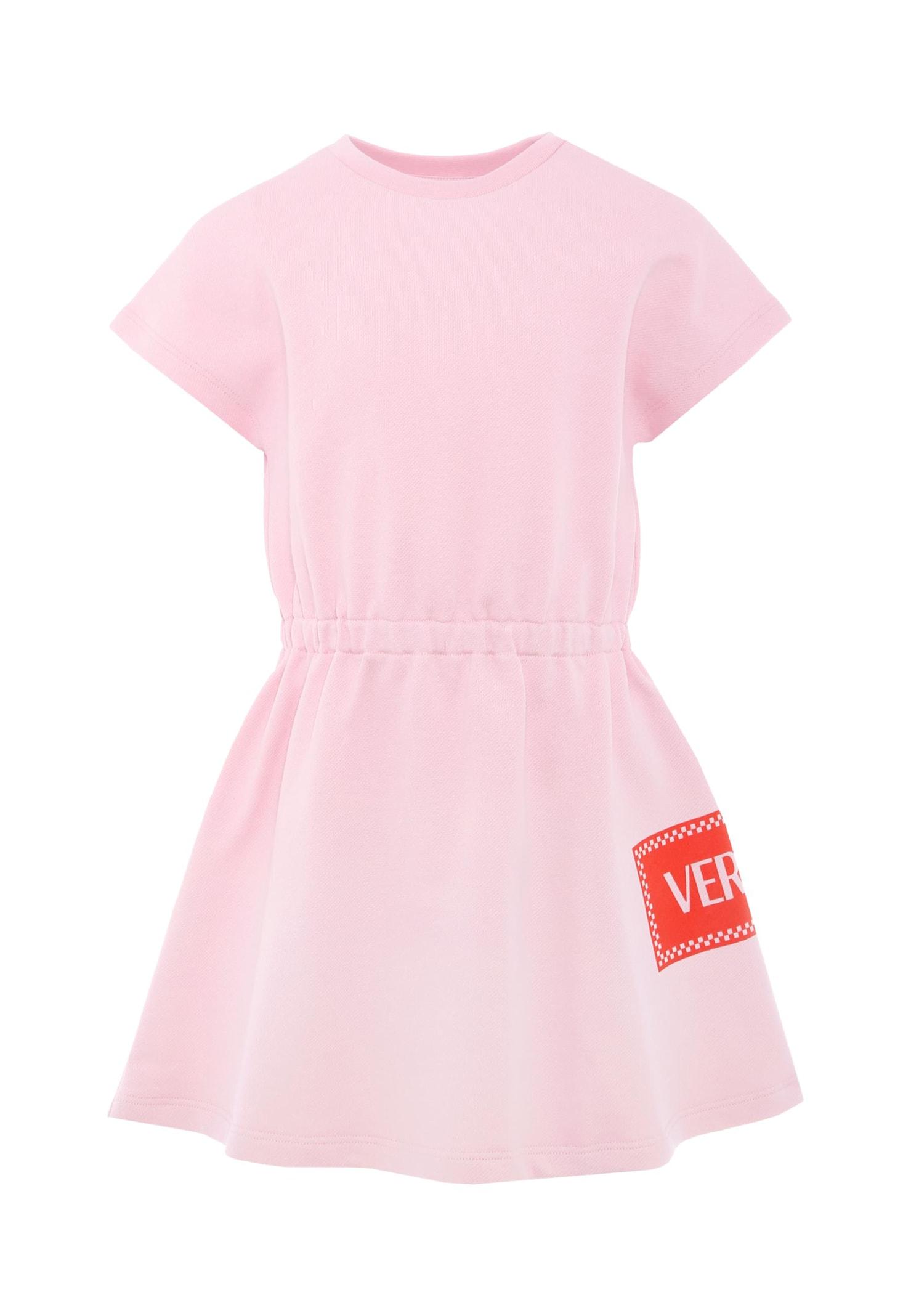 versace pink dress with 90 vintage logo for girl