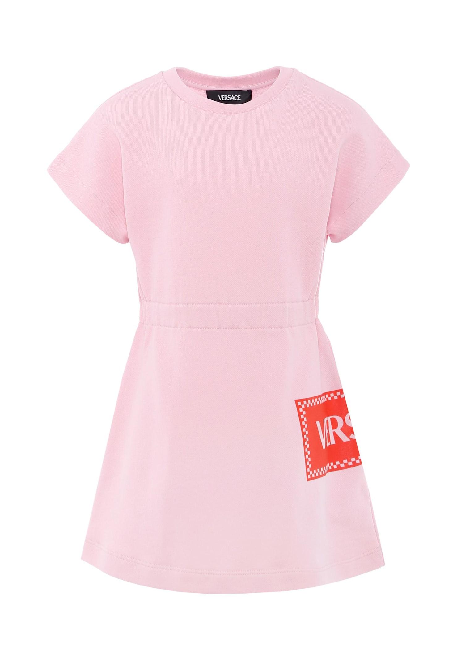 versace pink dress with 90 vintage logo for girl