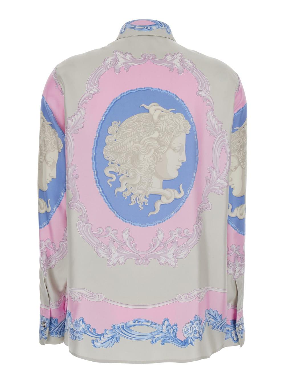 versace pink silk shirt