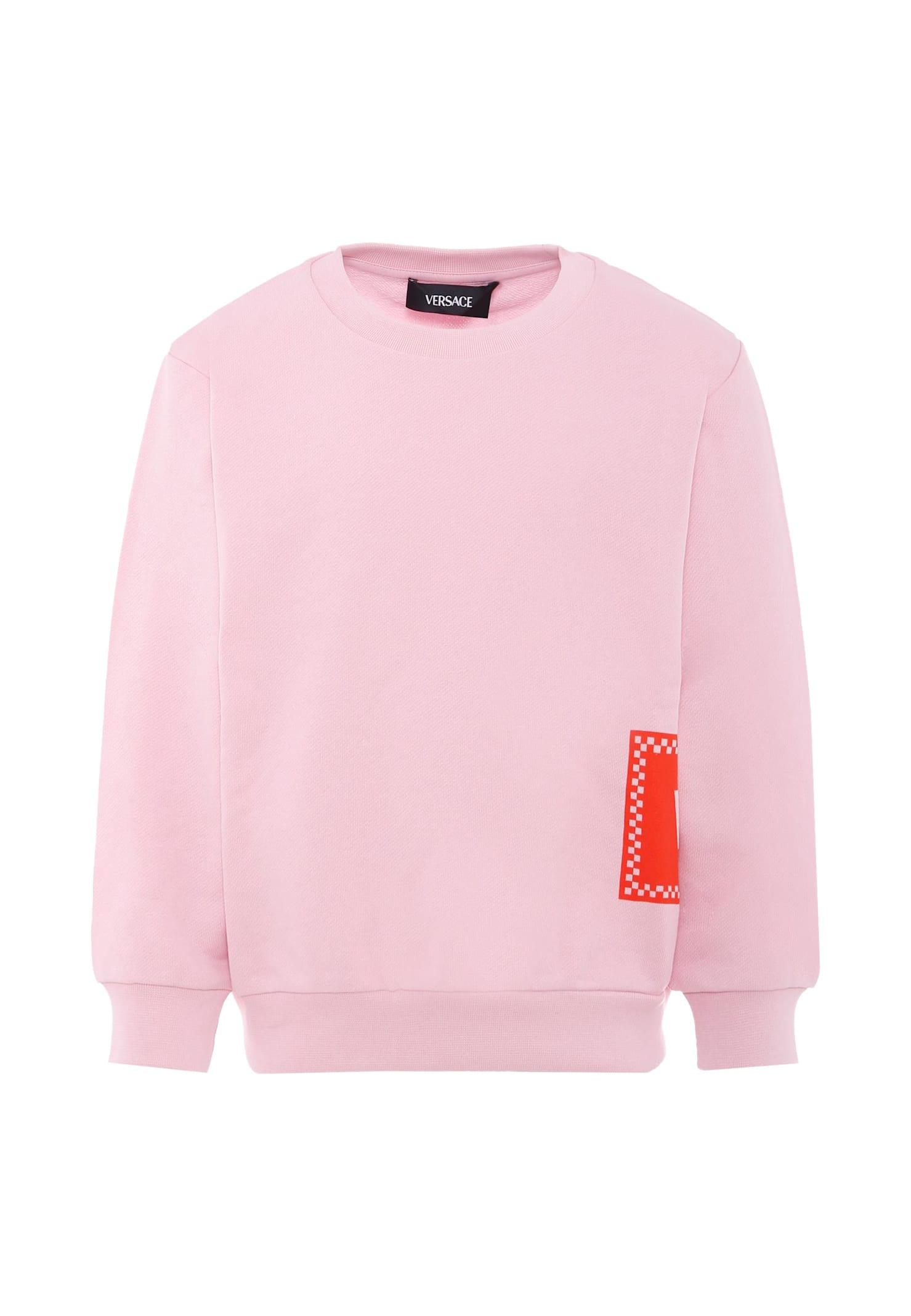 versace pink sweatshirt with 90 vintage logo for girl