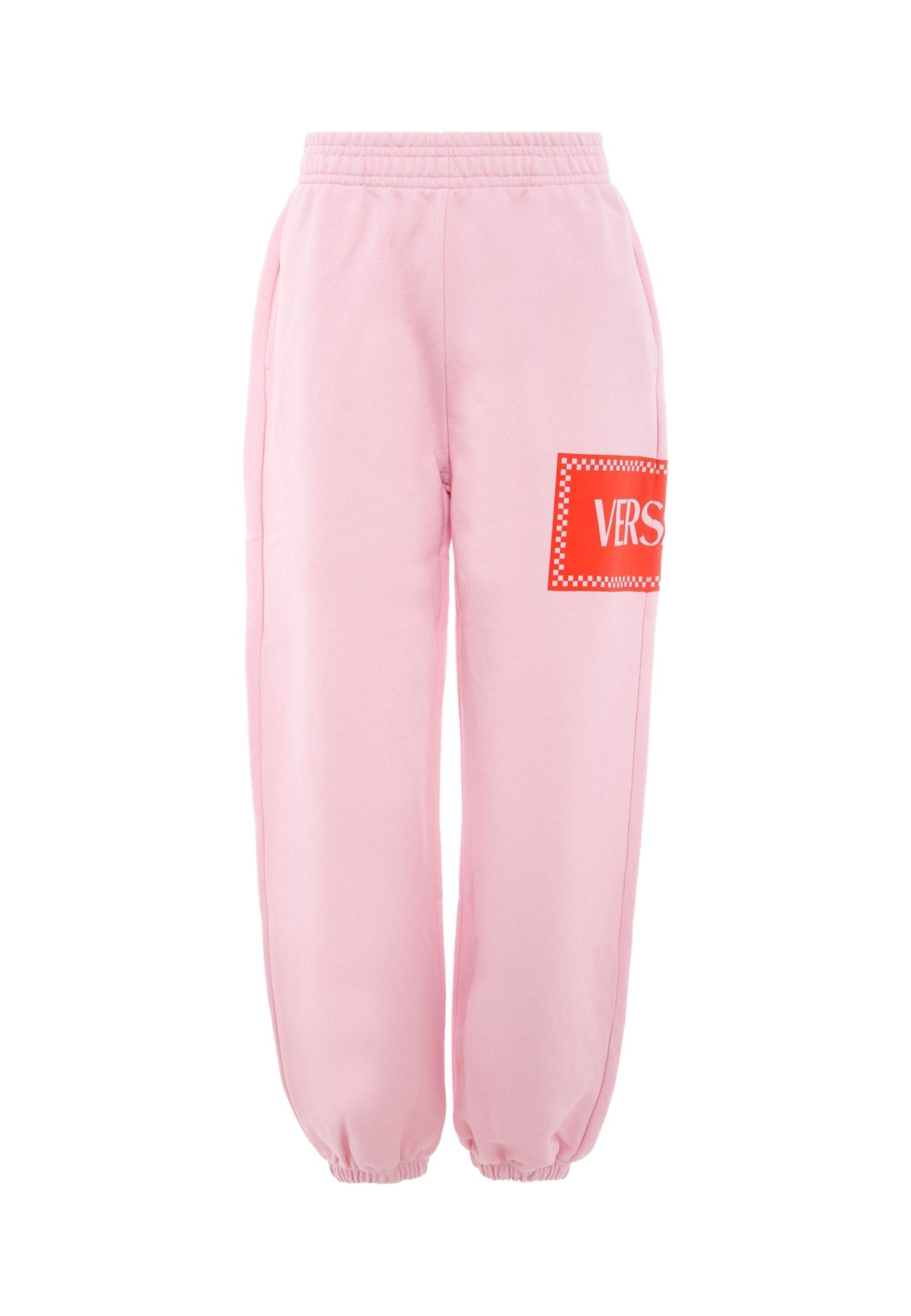 versace pink trackpants with 90 vintage logo for girl