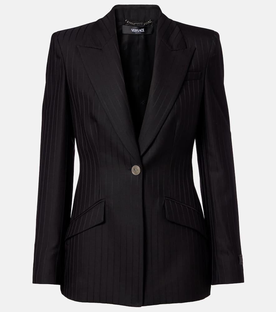 versace pinstripe virgin wool blazer