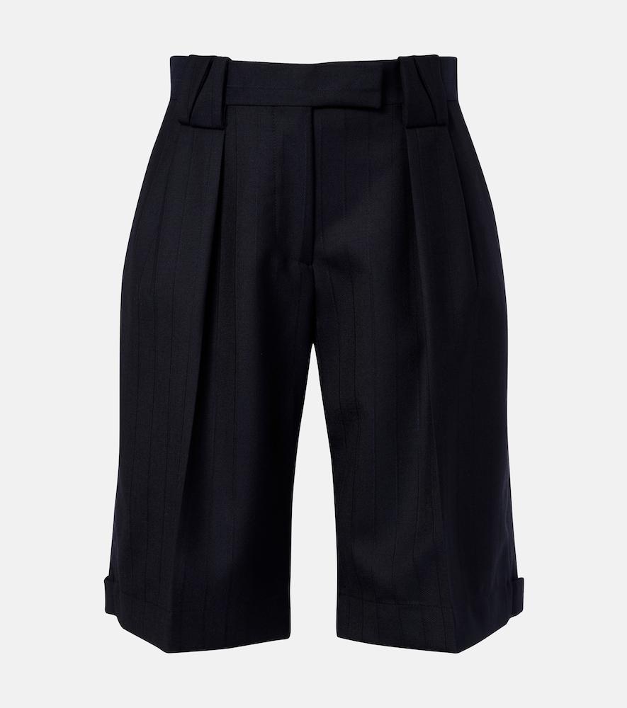 versace pinstriped virgin wool bermuda shorts