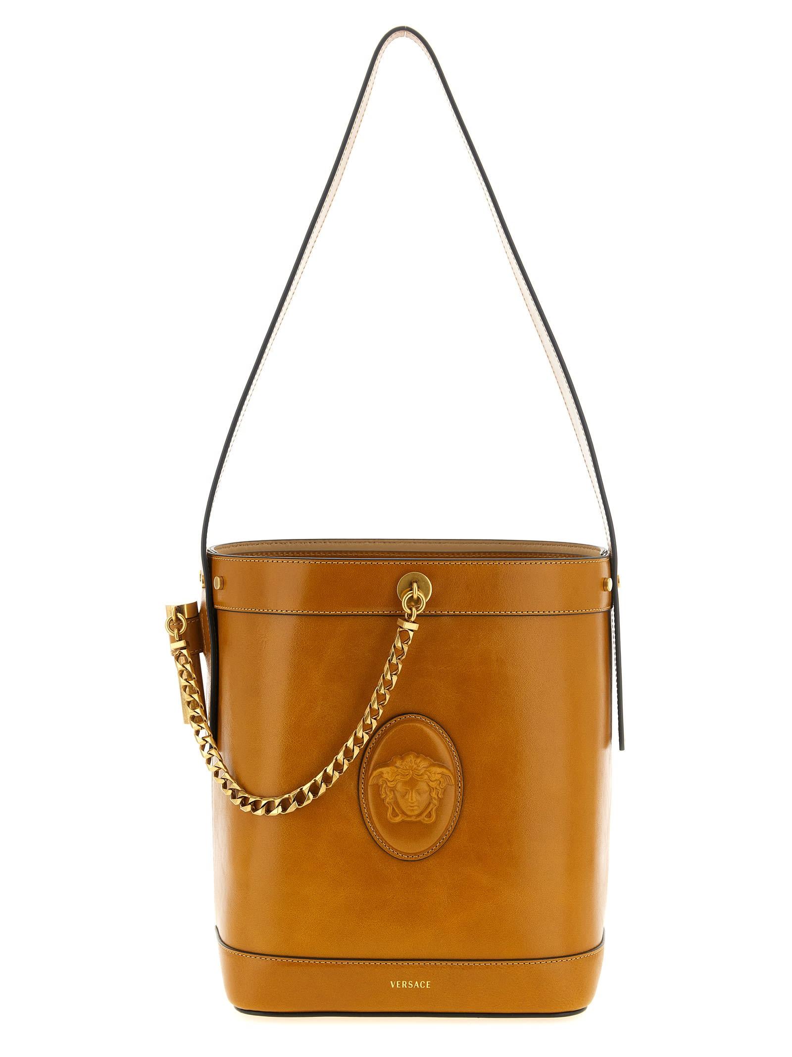 versace pivot small bucket bag