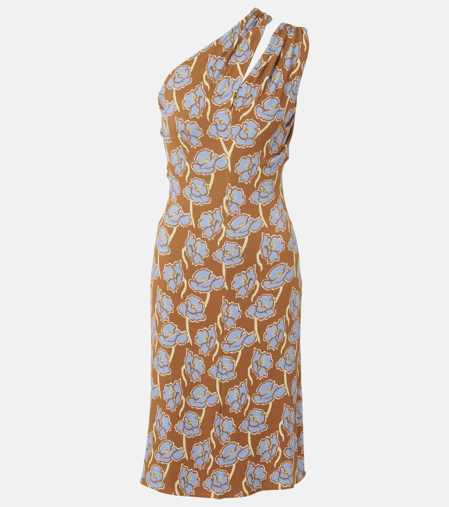 versace poppies printed crêpe jersey midi dress